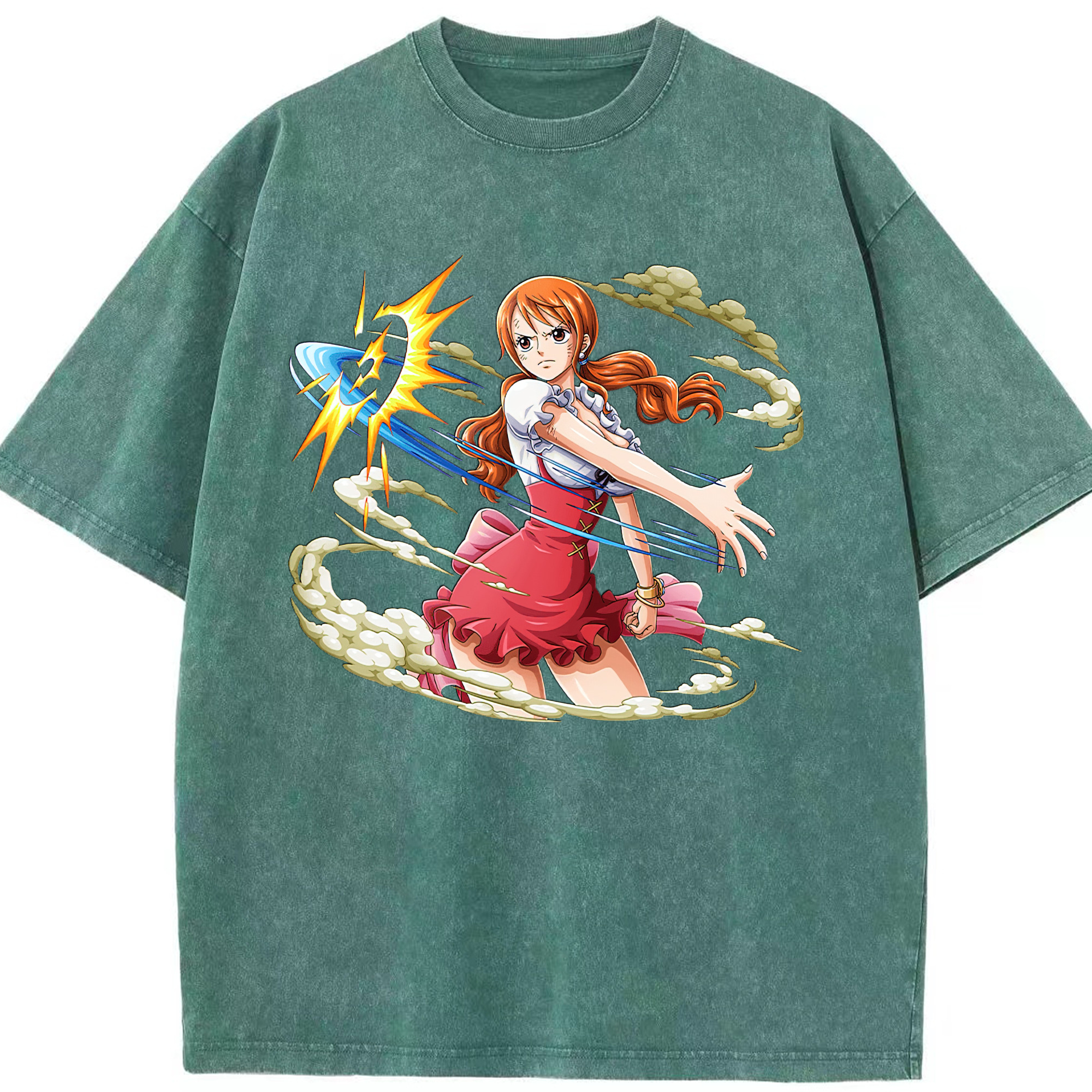 ワンピース ナミ ONE PIECE Nami 綿100% ヴィンテージ風 半袖Tシャツ（フロントプリント）
